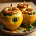 Appels gevuld met spinazie