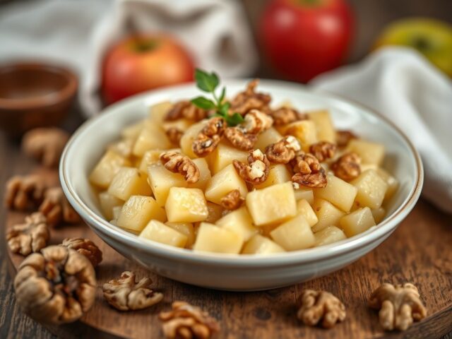 Appelslaatje met witloof en walnoten
