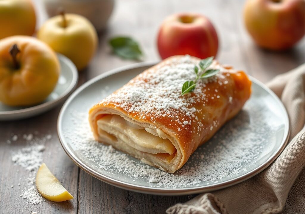 Appelstrudel, AI-gegenereerde illustratie
