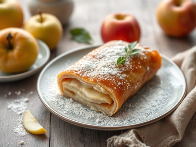 Appelstrudel — AI-gegenereerde illustratie