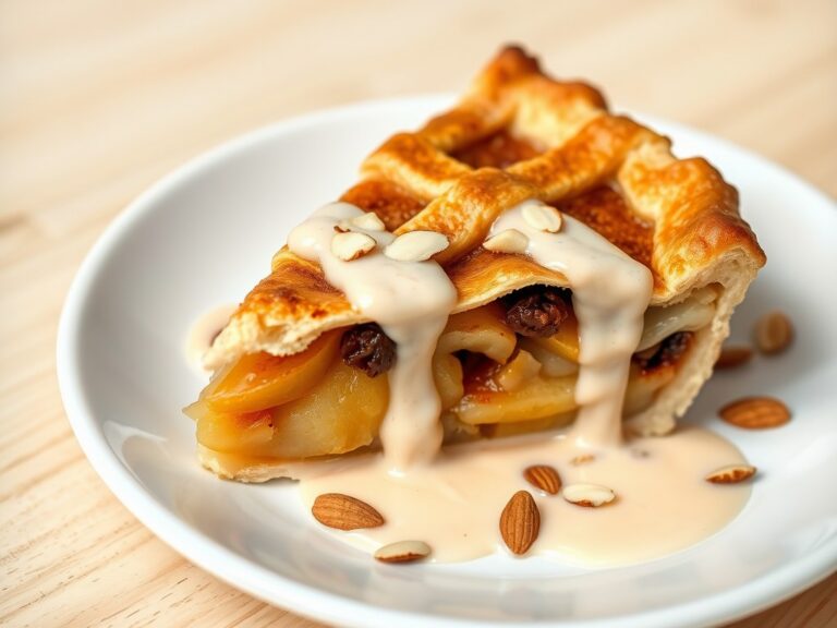 Appeltaart met amandelsaus