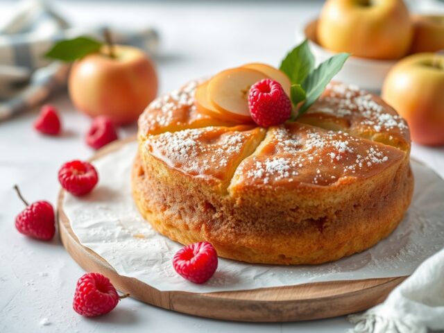 Appeltaart op bakblik — AI-gegenereerde illustratie