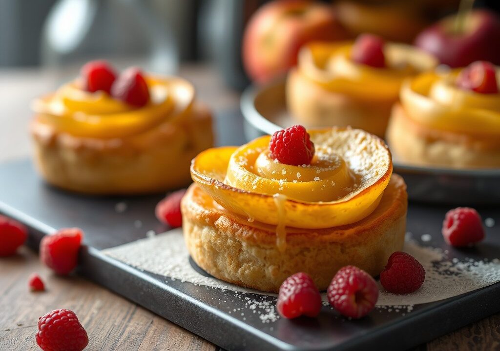 Appeltjes uit de oven met appel-kaneelstroop, AI-gegenereerde illustratie