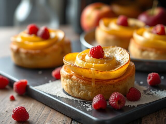 Appeltjes uit de oven met appel-kaneelstroop — AI-gegenereerde illustratie