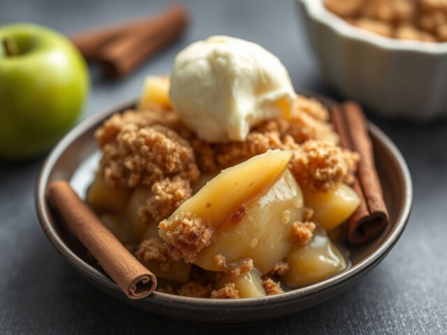Apple crumble — AI-gegenereerde illustratie