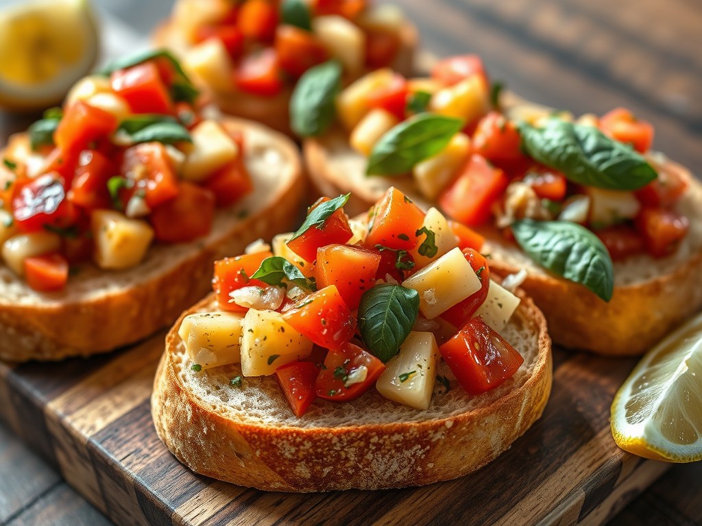 Artisjokharten op tomatenbrood, AI-gegenereerde illustratie