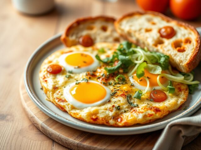 Artisjokkenfrittata — AI-gegenereerde illustratie