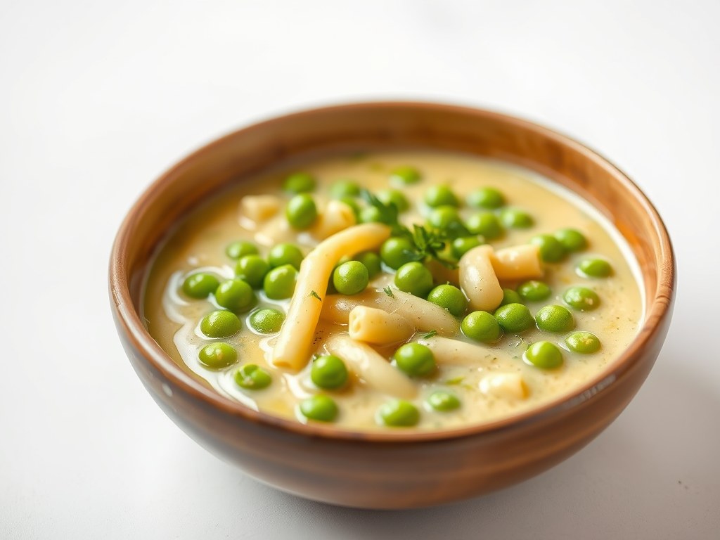 Asperge-Erwtjessoep met parmezaan, AI-gegenereerde illustratie