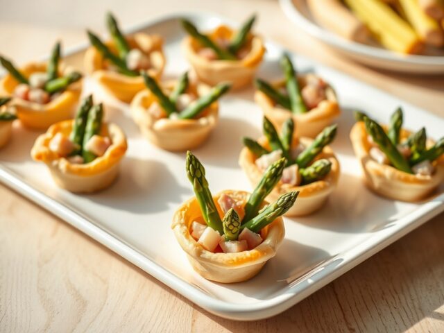 Asperge-hambakjes