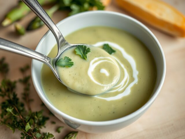 asperge roomsoep met waterkers