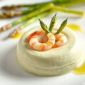 Aspergemousse met scampi