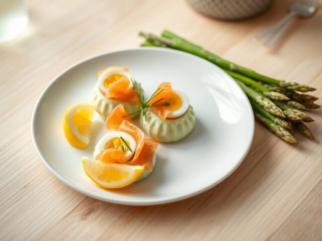 Aspergemousse met zalm