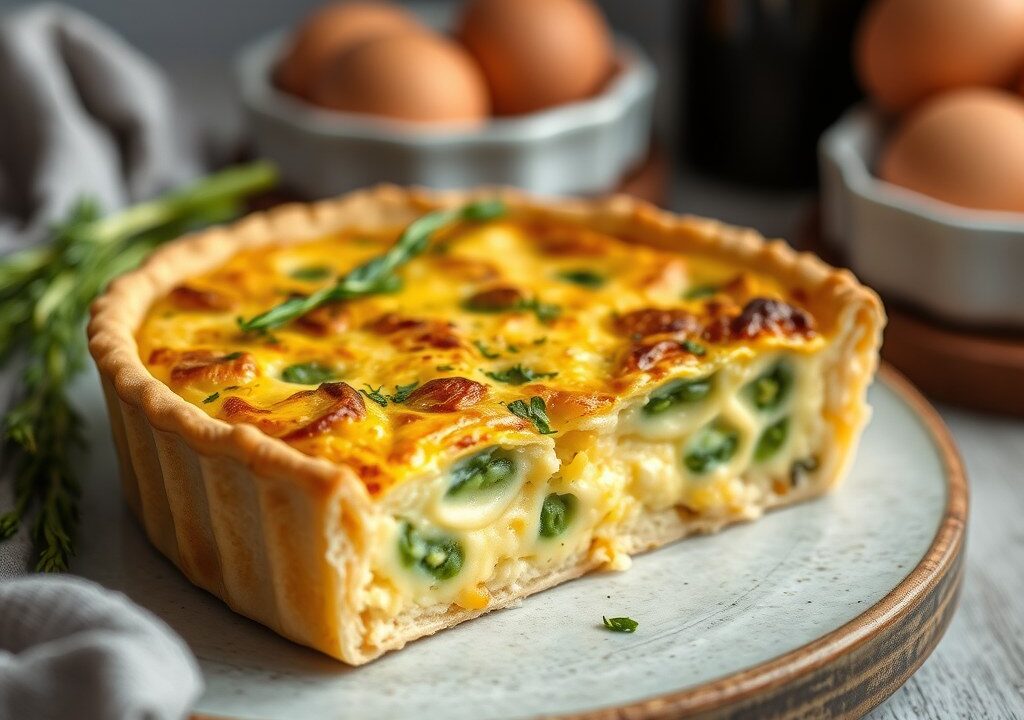 Aspergequiche — AI-gegenereerde illustratie