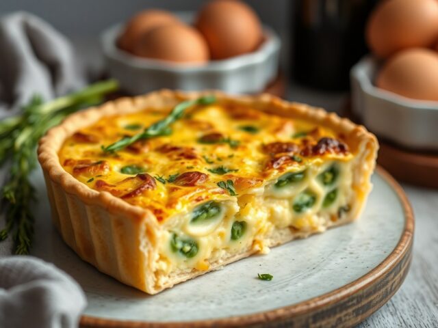 Aspergequiche — AI-gegenereerde illustratie