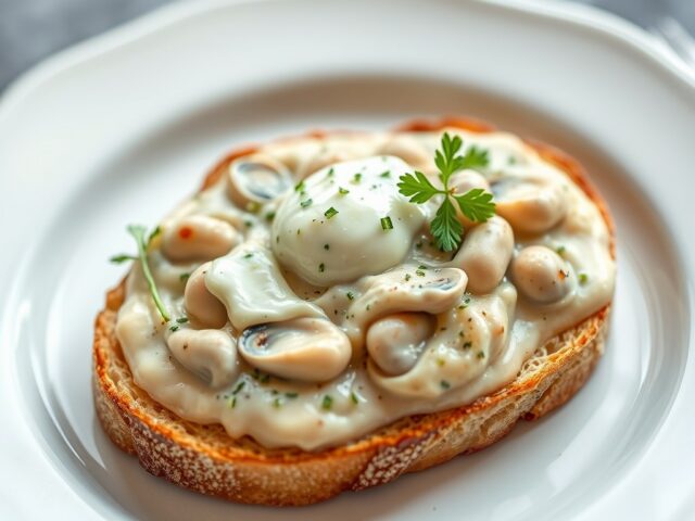 Aspergeroomsoep met eiersalade op sneetje Limburgs roggebrood