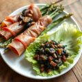 Asperges gewikkeld in serranoham met tapenade