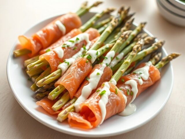 Asperges in gerookte zalm