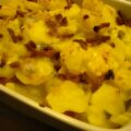 Asperges met ham, blauwe kaas en spekjes