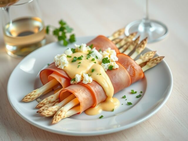 Asperges met ham, met bijpassend glaasje