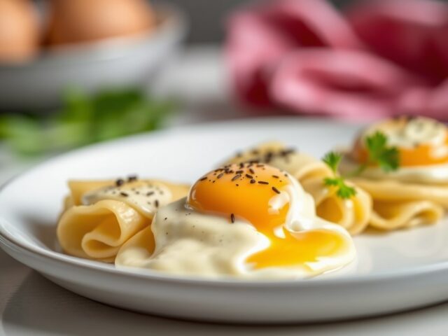 Asperges met Maltese saus en gepocheerd ei — AI-gegenereerde illustratie