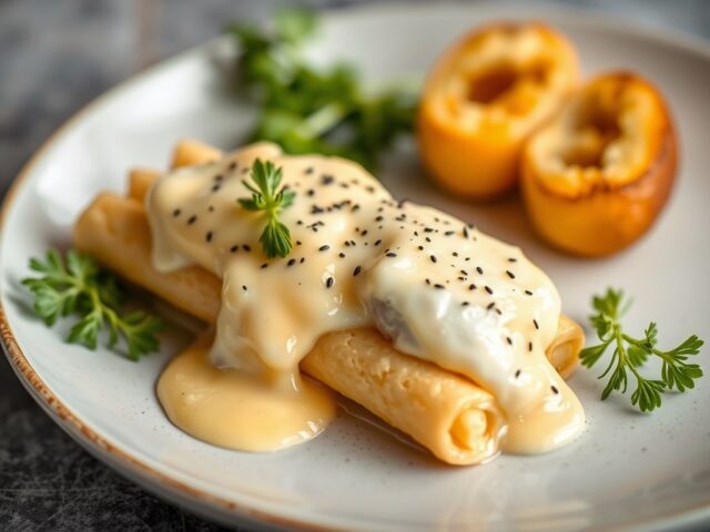 Asperges met saus Hollandaise — AI-gegenereerde illustratie