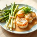 Asperges met sint-jacobsmosselen