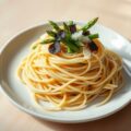 Asperges met spaghetti,truffelkrullen