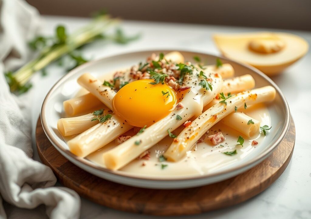 Asperges op Vlaamse wijze, AI-gegenereerde illustratie