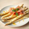 Aspergesalade met rauwe ham: