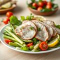 Aspergesalade met varkensgebraad