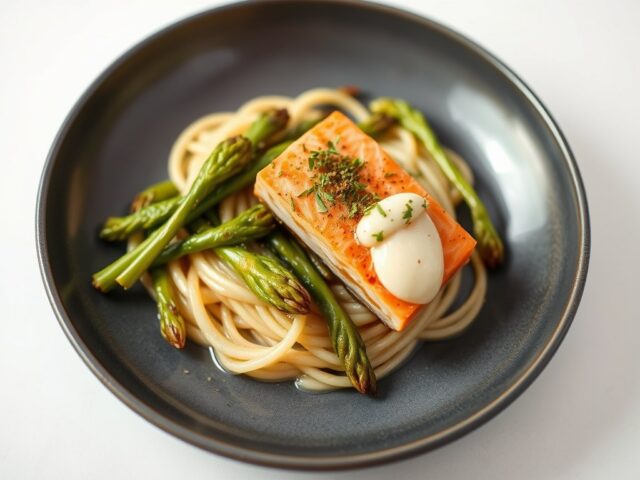 Aspergeschotel met sinaasappelgremolata en zalm