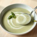 Aspergesoep met basilicumroom