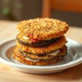 Aubergine burgers met ricotta en mozzarella
