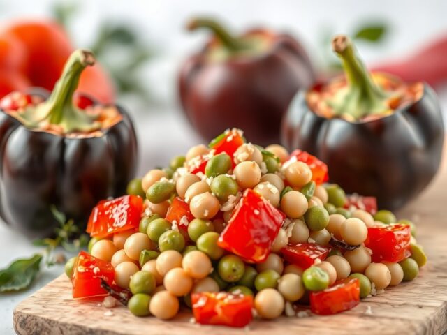 Aubergine Doperwtensalade