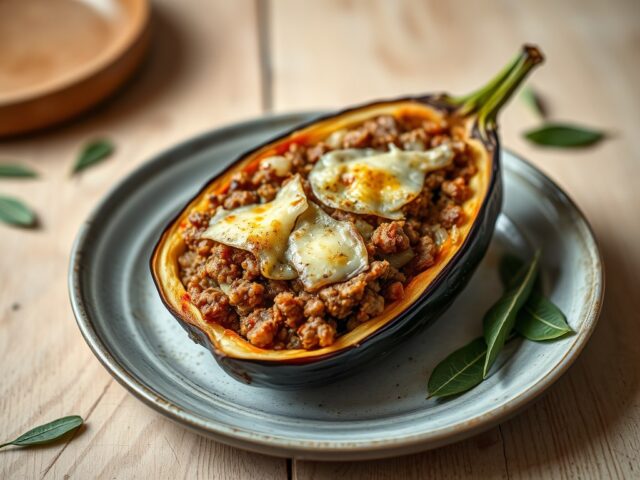 Aubergine met Gehakt Gevuld uit Sardinie