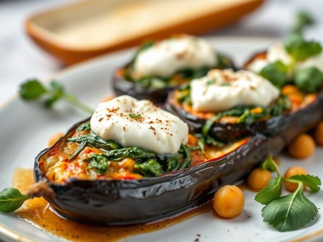 Aubergine met ricotta uit de oven