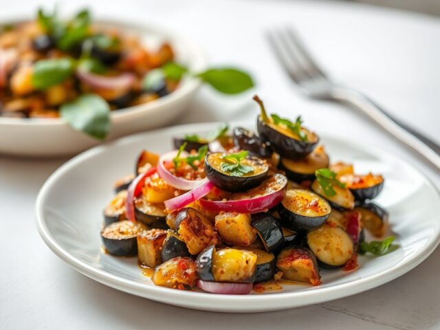 Aubergine-spinazie gratin