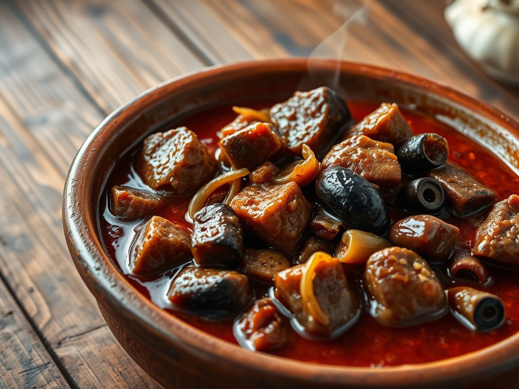 Aubergine stoofpotje, AI-gegenereerde illustratie