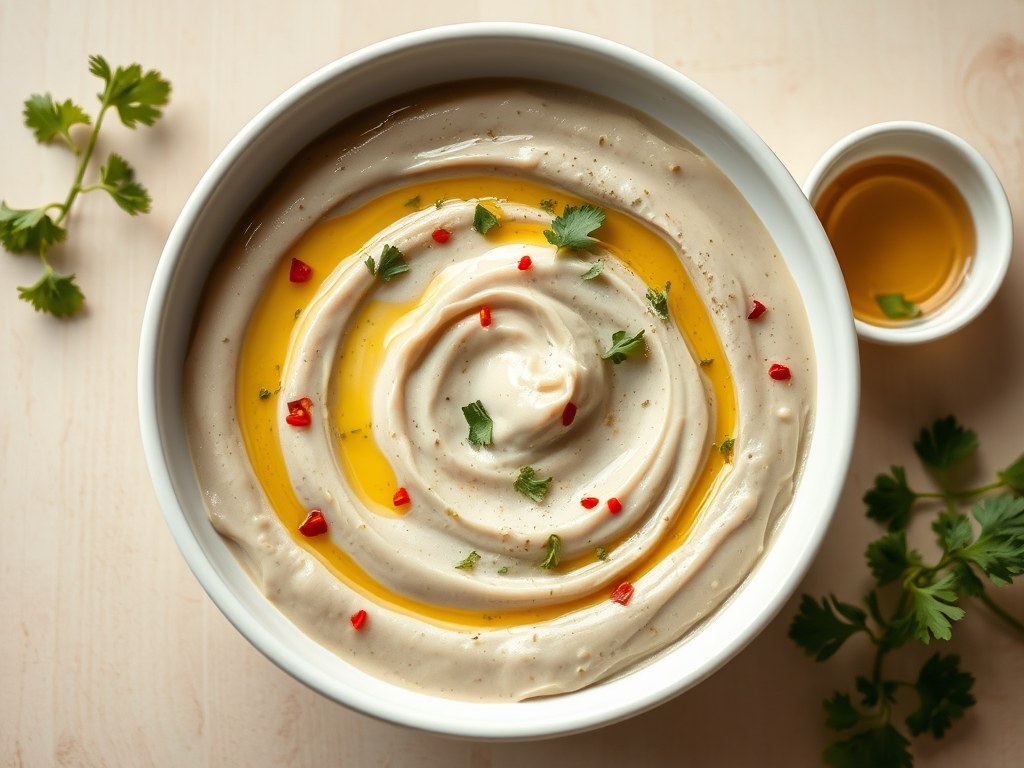 Auberginepuree, AI-gegenereerde illustratie