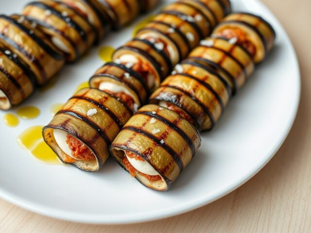 Auberginerolletjes Met Mozarella