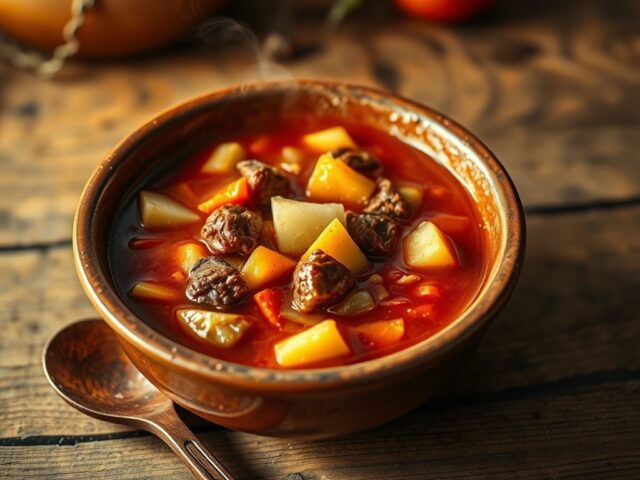 Authentieke Hongaarse goulash soep
