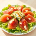 Avocado-grapefruitsalade met limoen en zoethete chilisaus