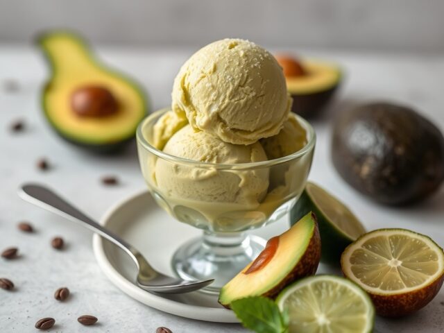 Avocado-ijs — AI-gegenereerde illustratie
