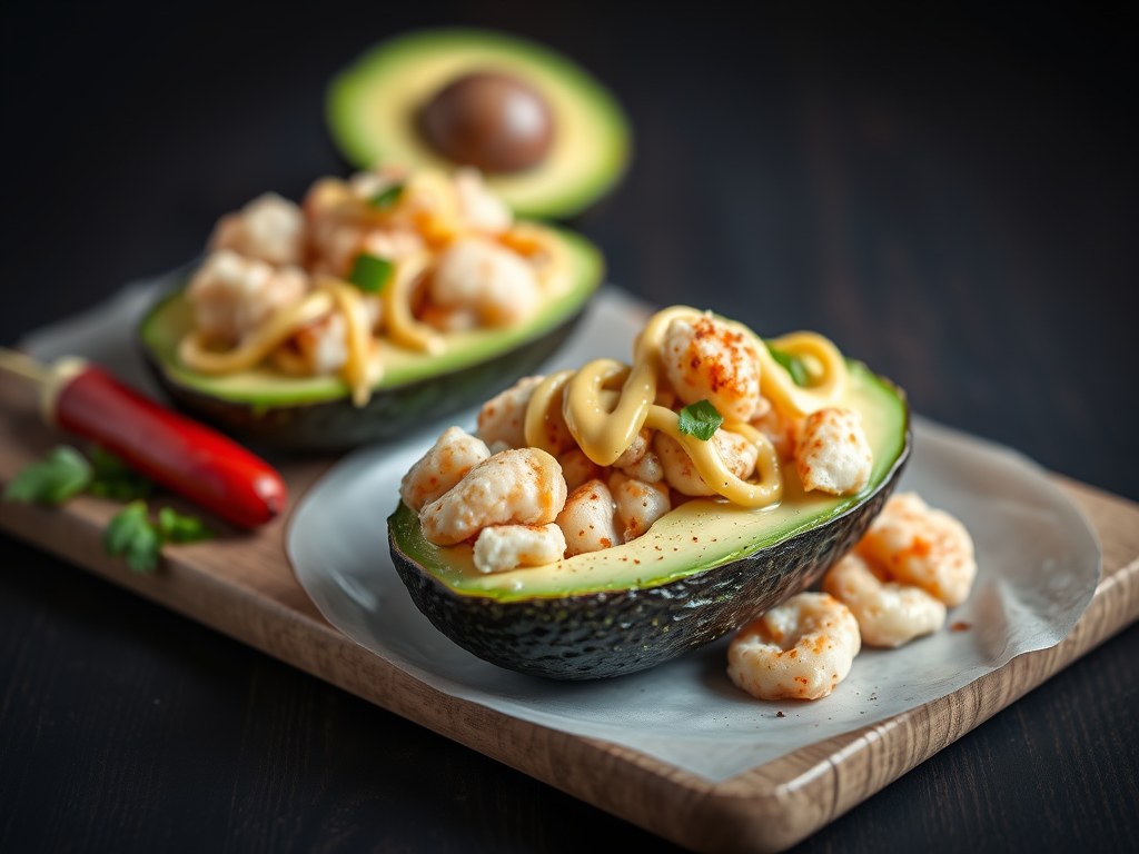 Avocado met Krab, AI-gegenereerde illustratie