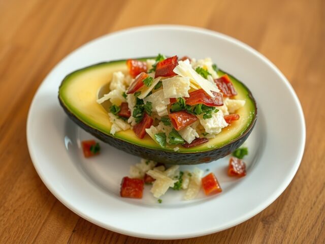Avocado met plattelandsslaatje