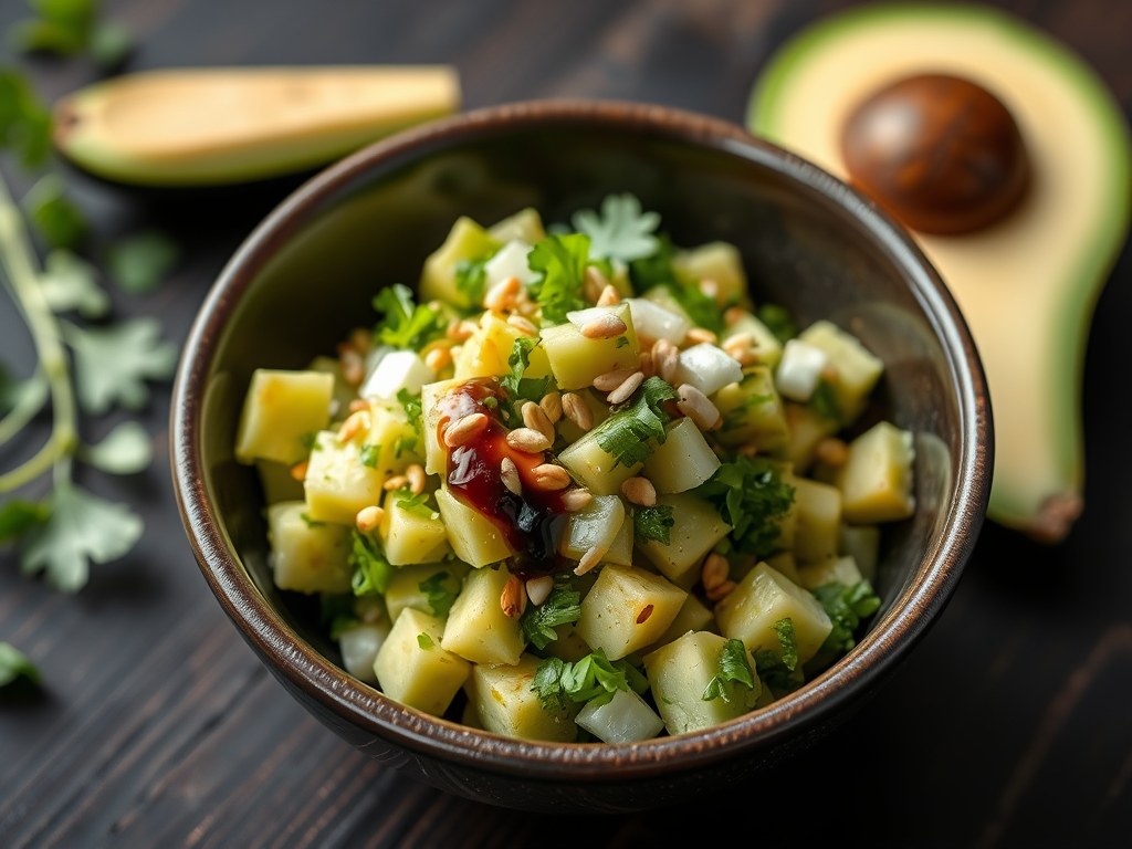 Avocado Salsa – Chinees, AI-gegenereerde illustratie