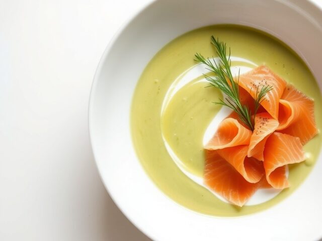 Avocado Soep met Gerookte Zalm