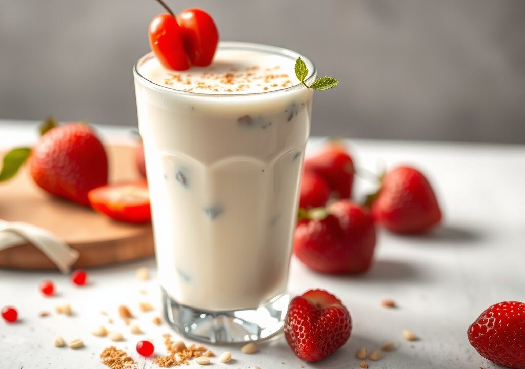 Ayran = Yogurt drank, AI-gegenereerde illustratie