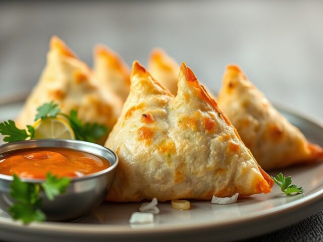 Aziatische Samosa — AI-gegenereerde illustratie
