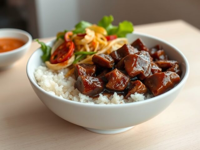 Ba­bi ket­jap met Chi­ne­se kool en rijst